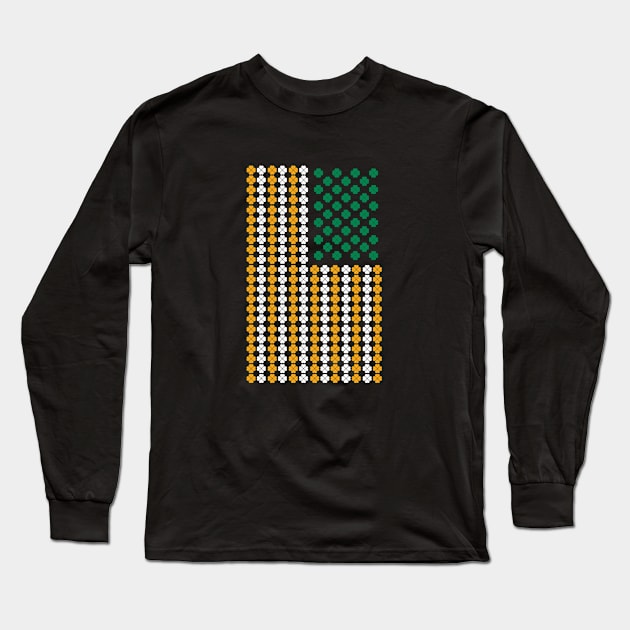 American Flag Saint Patrick's Day Long Sleeve T-Shirt by smartrocket